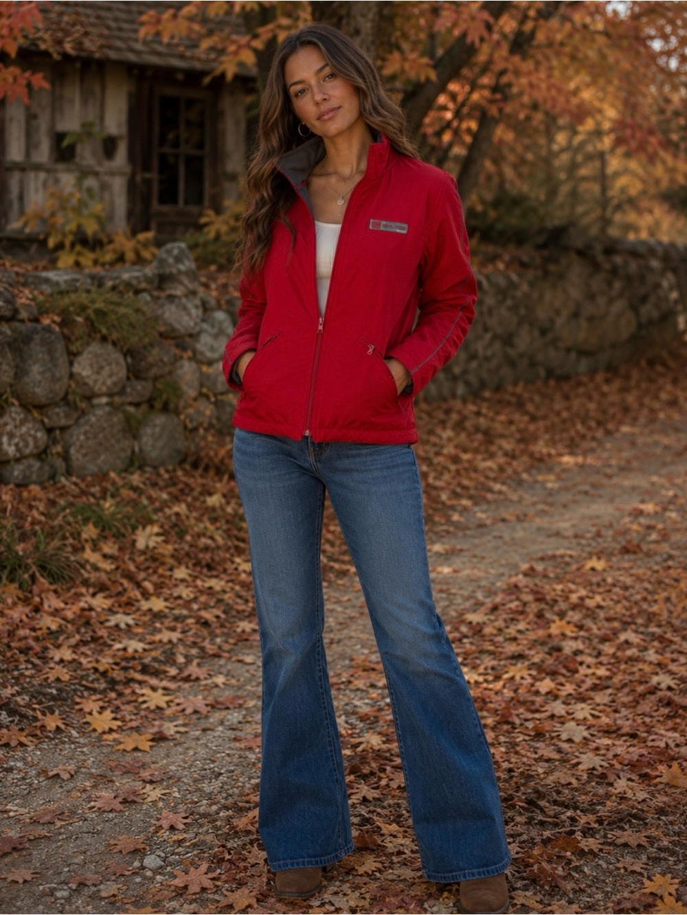 Polo Jeans Red Zip-Front Lightweight Jacket